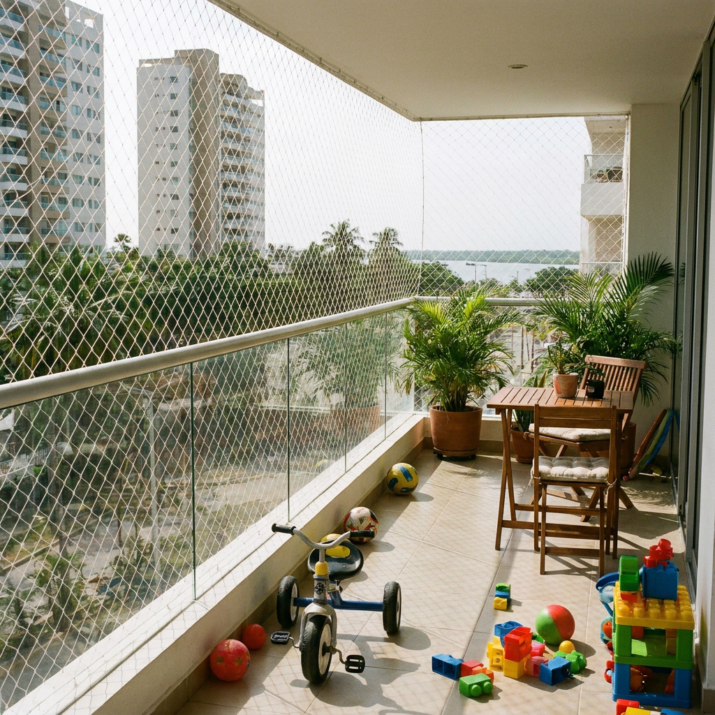 Ventana baja con protección infantil — ejemplo